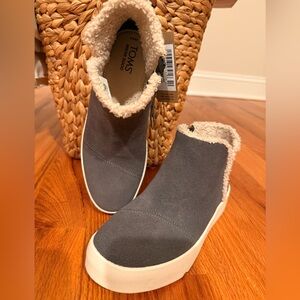 TOMS Gray Suede Slip-On Shoes